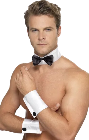 Male Entertainerwith Bow Tie PNG Image