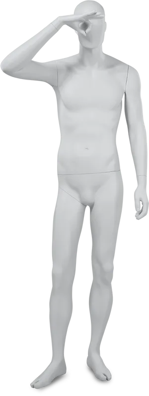 Male Mannequin Saluting Pose PNG Image