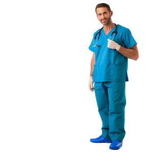 Male Nurse In Scrubs Png Qmk91 PNG Image