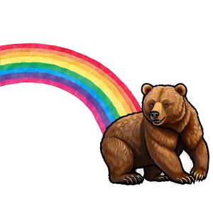 Mama Bear And Rainbow Png Qwv PNG Image