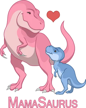 Mama Saurus T Rex Love PNG Image