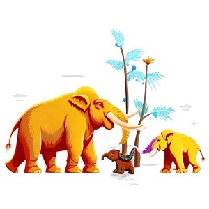 Mammoth Family Scene Png 36 PNG Image