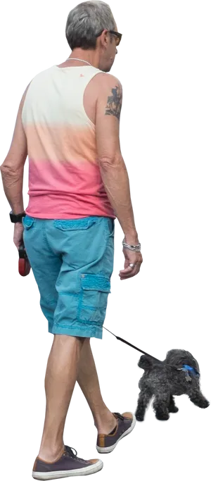 Man_and_ Dog_ Walking_ Away PNG Image