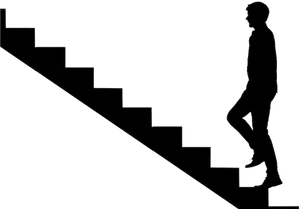 Man Climbing Stairs Silhouette PNG Image