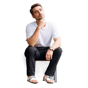 Man Contemplating Decision Png Qyf PNG Image