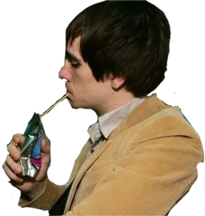 Man Drinking Capri Sun PNG Image