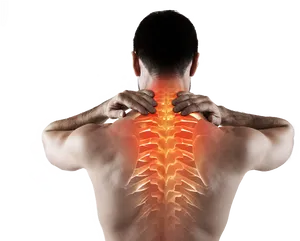 Man Experiencing Back Pain PNG Image