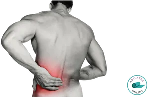 Man Experiencing Lower Back Pain PNG Image