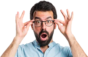 Man Expressing Surprise PNG Image