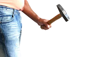 Man Holding Hammer PNG Image