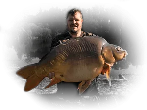 Man Holding Large Carp PNG Image