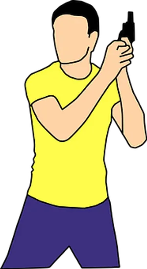 Man In Yellow Shirt Dancing PNG Image