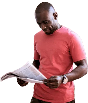 Man Reading Newspaper PNG Image