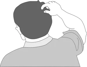 Man Scratching Head Illustration PNG Image