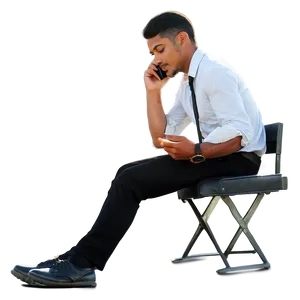 Man Sitting With Phone Png 35 PNG Image