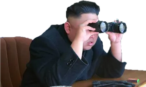 Man Using Binoculars PNG Image