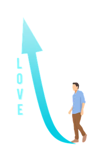 Man Walking Up Love Graph PNG