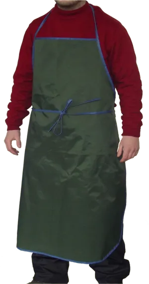 Man Wearing Green Apron PNG Image