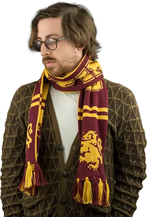 Man Wearing House Scarf PNG Image