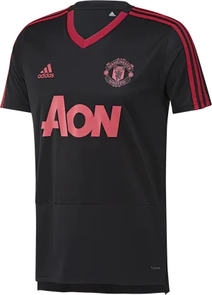 Manchester United Black A O N Jersey PNG Image