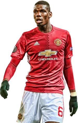 Manchester United Midfielder Action Pose PNG Image