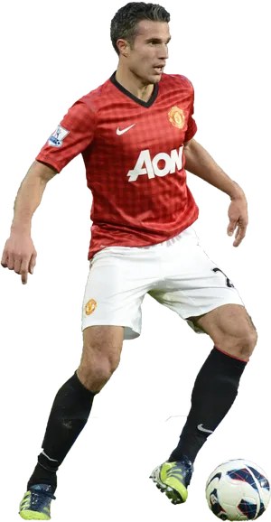 Manchester United Player Action Shot PNG Image