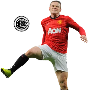 Manchester United Player In Action PNG Image