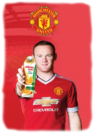 Manchester United Player Promoting Juice PNG Image