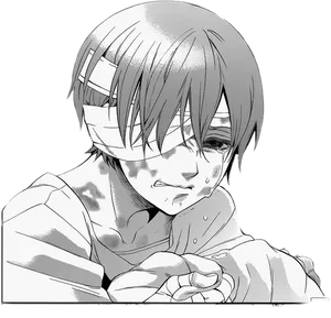 Manga Character Tearsand Bandages PNG