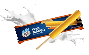 Mango Kulfi Ice Cream Splash PNG Image