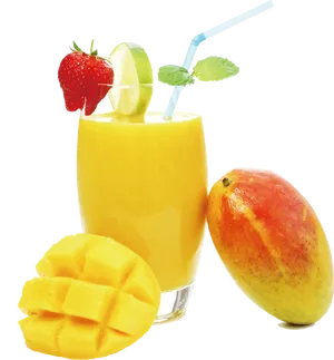 Mango Smoothie Fresh Fruits PNG Image