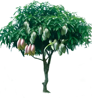 Mango Tree With Ripe Fruit PNG Image