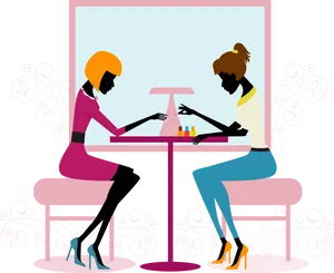 Manicure Sessionat Beauty Parlour PNG Image