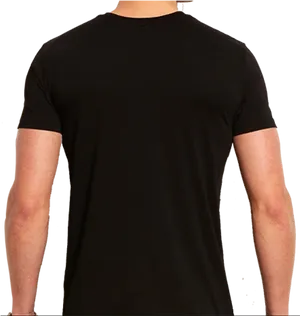 Manin Black Tshirt Rear View PNG Image