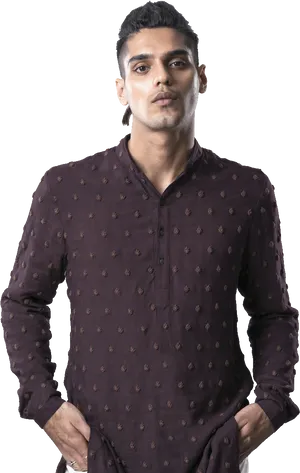 Manin Embroidered Kurta PNG Image