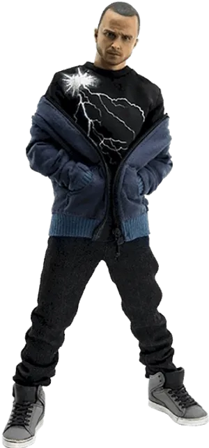 Manin Lightning Sweaterand Jeans PNG Image