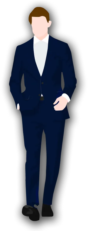 Manin Navy Blue Suit PNG Image