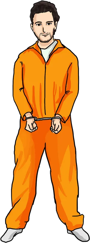 Manin Orange Prison Uniform PNG Image