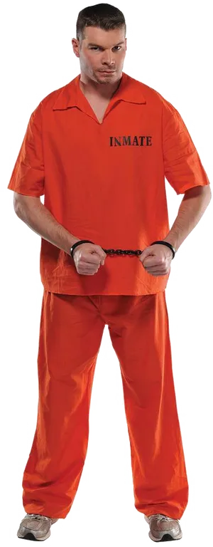 Manin Orange Prison Uniform PNG Image