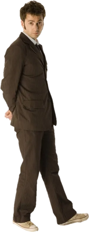 Manin Pinstripe Suit PNG Image