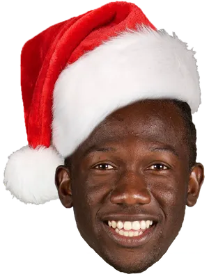 Manin Santa Hat Smiling PNG Image