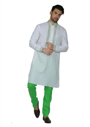 Manin Traditional Kurta Pajama PNG Image