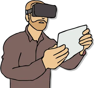 Manin V R Headset Reading Paper PNG