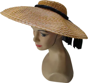 Mannequin Displaying Straw Hat PNG Image