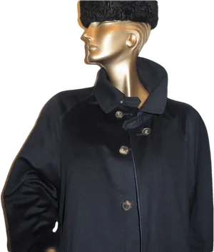 Mannequin Displaying Winter Coatand Hat PNG Image