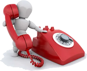 Mannequin Using Rotary Phone PNG Image