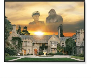 Mansion Sunset Admiral Gorilla PNG Image