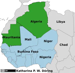 Map_of_ Mali_and_ Surrounding_ Countries PNG Image