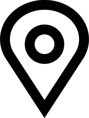 Map Pin Icon Blackand White PNG Image