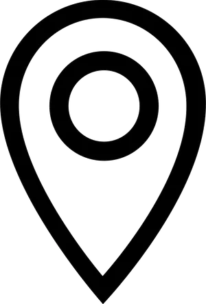 Map Pin Icon Blackand White PNG Image